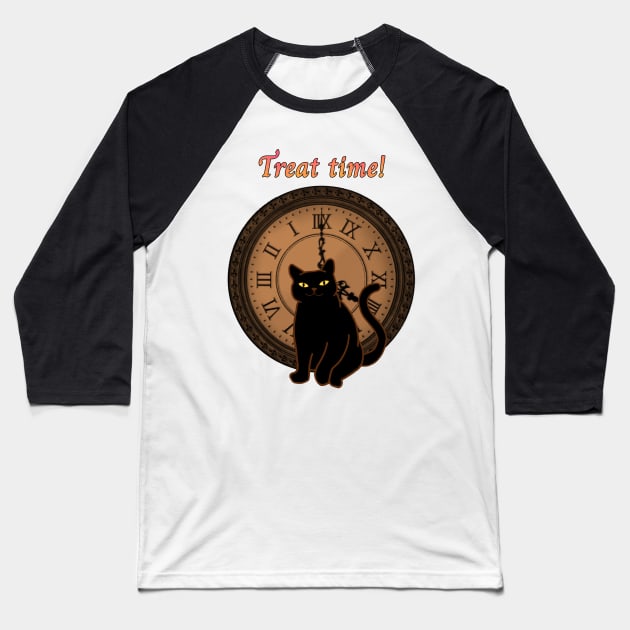 Kittycat's meowloween treat time Baseball T-Shirt by Cattingthere